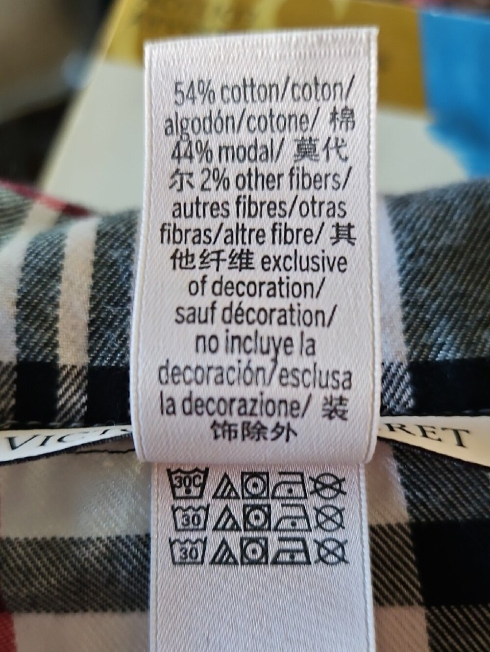 Victoria's Secret Black White and Pink Plaid Pajama Set - Picture 6 of 6